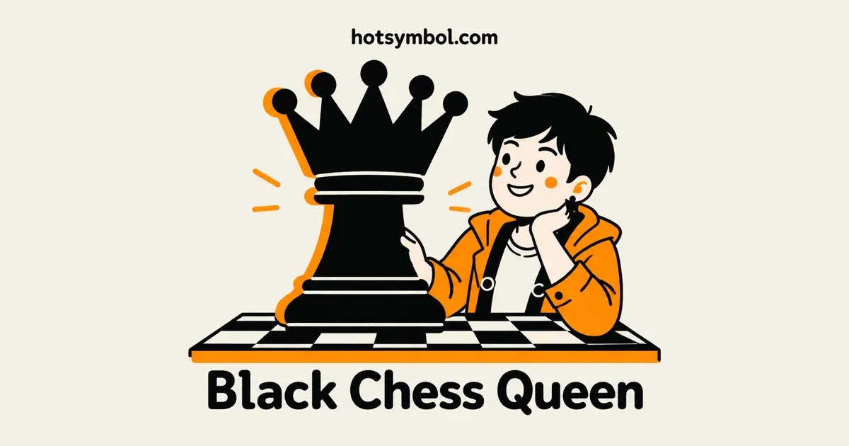 Illustration of the Black Chess Queen symbol