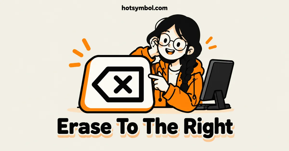 Illustration of the Erase To The Right symbol