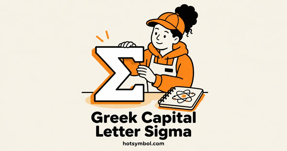 Illustration of the Greek Capital Letter Sigma symbol