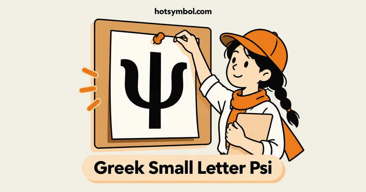 Illustration of the Greek Small Letter Psi symbol