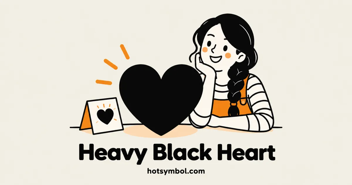 Illustration of the Heavy Black Heart symbol