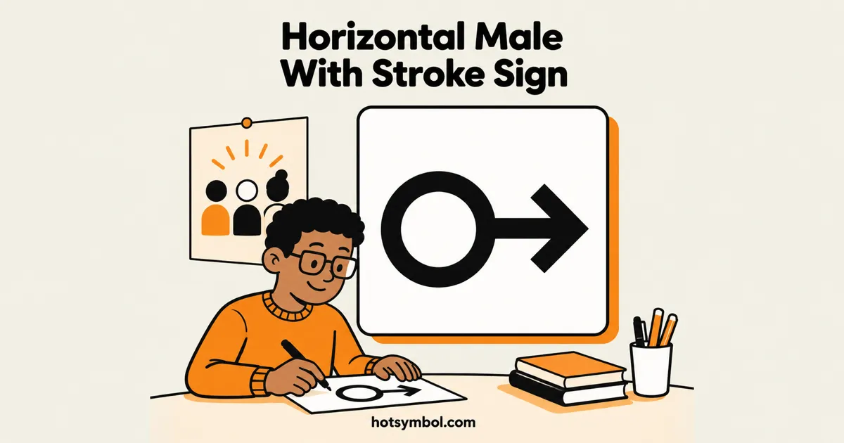 Illustration of the Horizontal Male With Stroke Sign symbol
