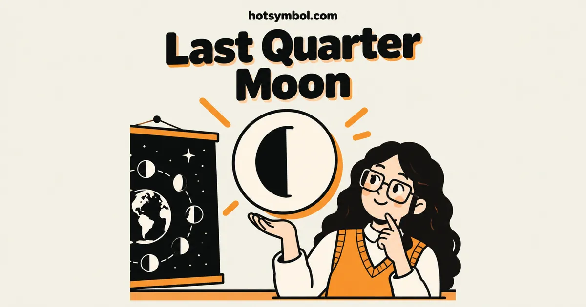 Illustration of the Last Quarter Moon symbol