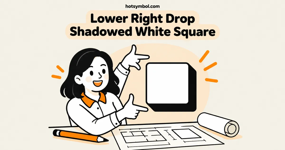 Illustration of the Lower Right Drop Shadowed White Square symbol