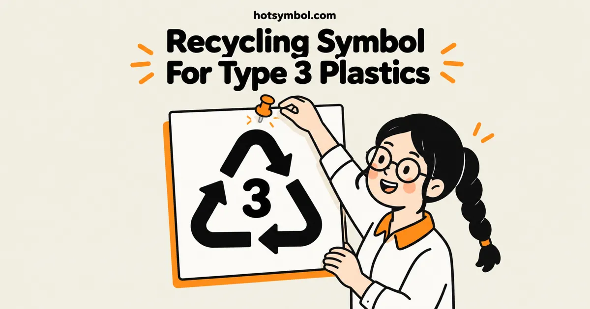 Illustration of the Recycling Symbol For Type 3 Plastics symbol