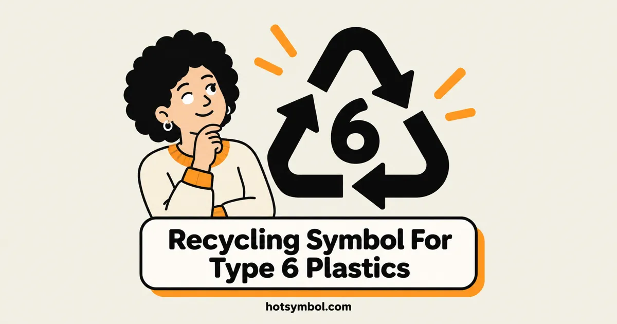 Illustration of the Recycling Symbol For Type 6 Plastics symbol