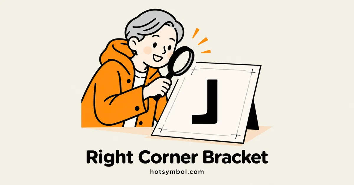 Illustration of the Right Corner Bracket symbol