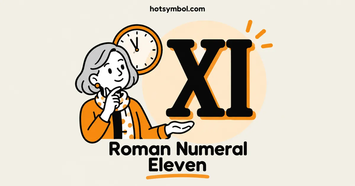 Illustration of the Roman Numeral Eleven symbol