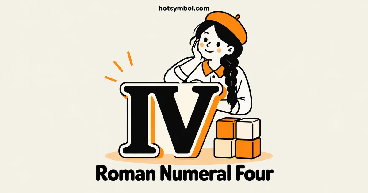 Illustration of the Roman Numeral Four symbol