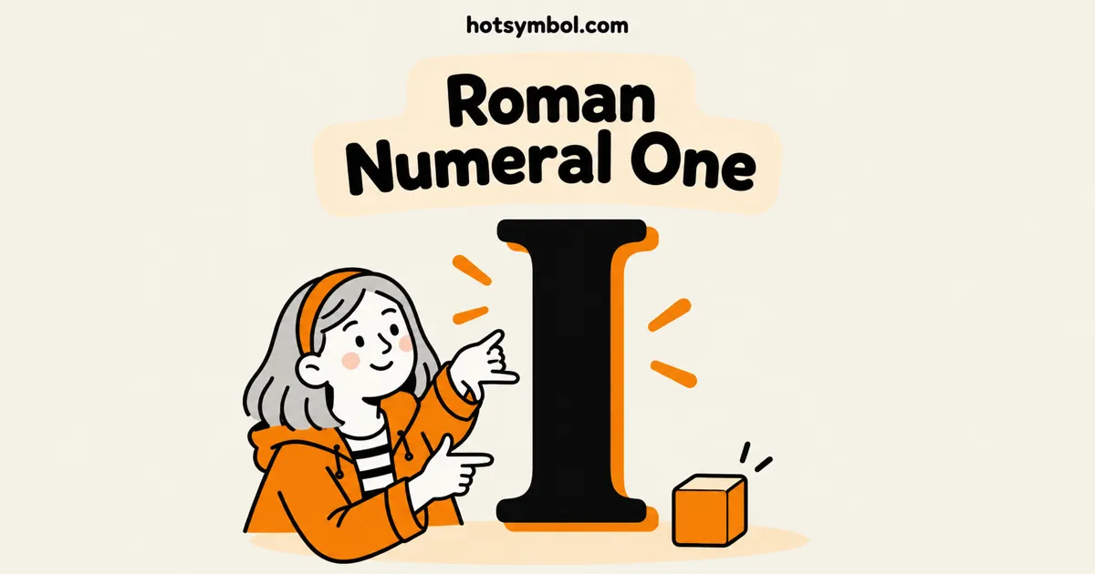Illustration of the Roman Numeral One symbol