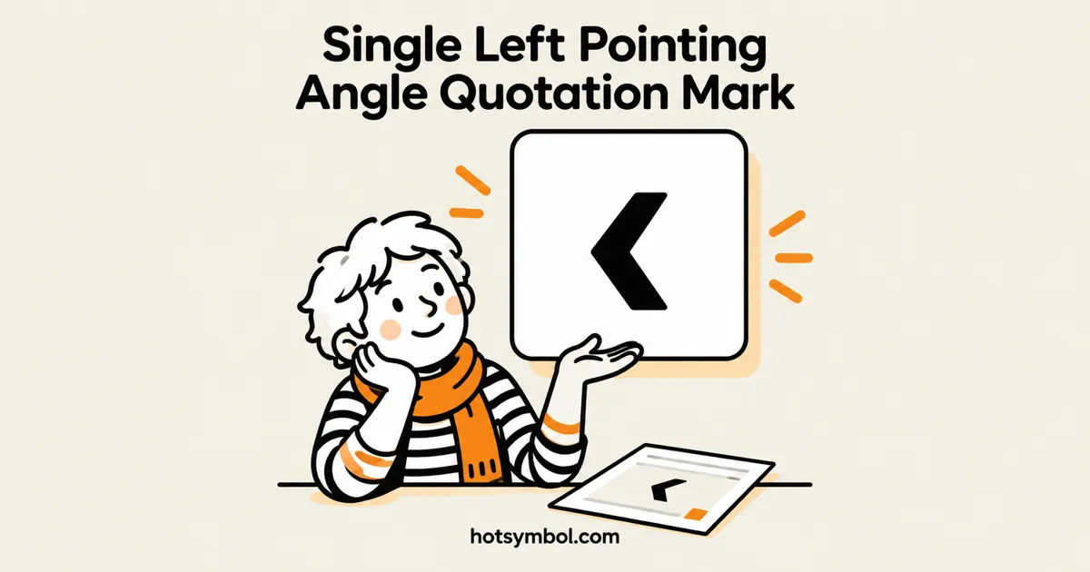 Illustration of the Single Left Pointing Angle Quotation Mark symbol