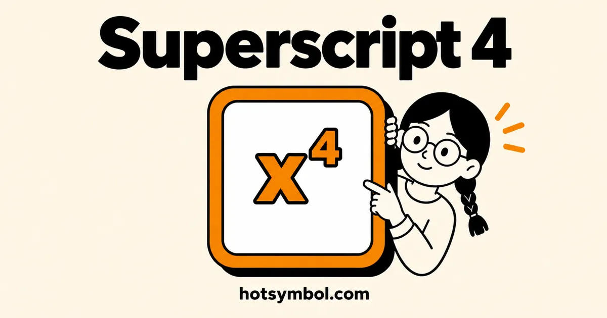 Illustration of the Superscript Four symbol
