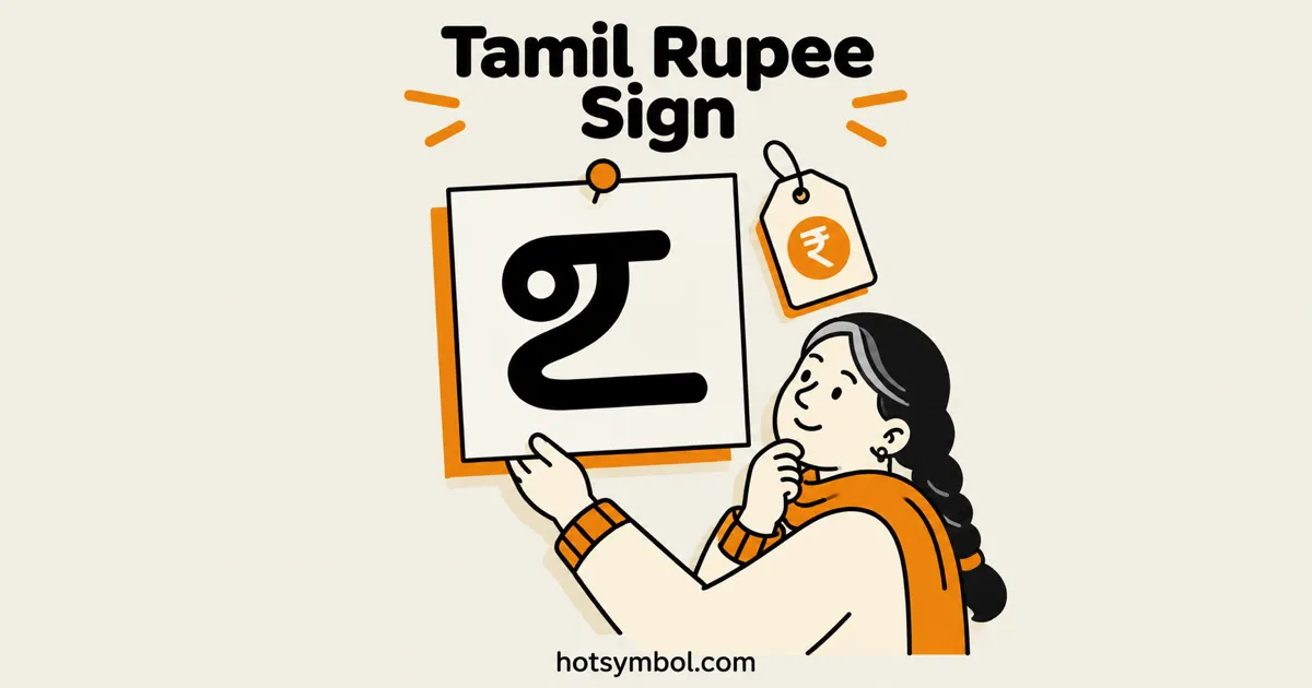 Illustration of the Tamil Rupee Sign symbol