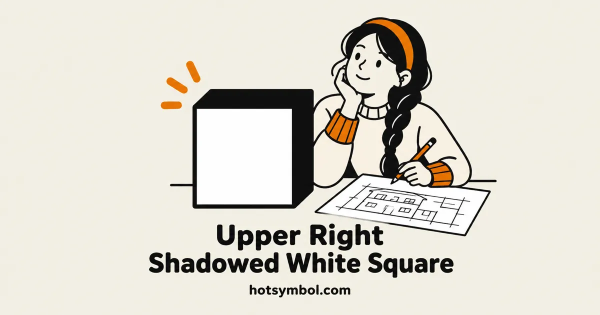 Illustration of the Upper Right Shadowed White Square symbol