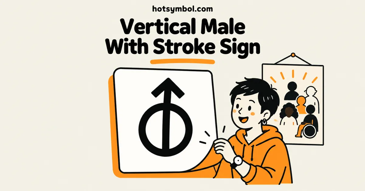 Illustration of the Vertical Male With Stroke Sign symbol