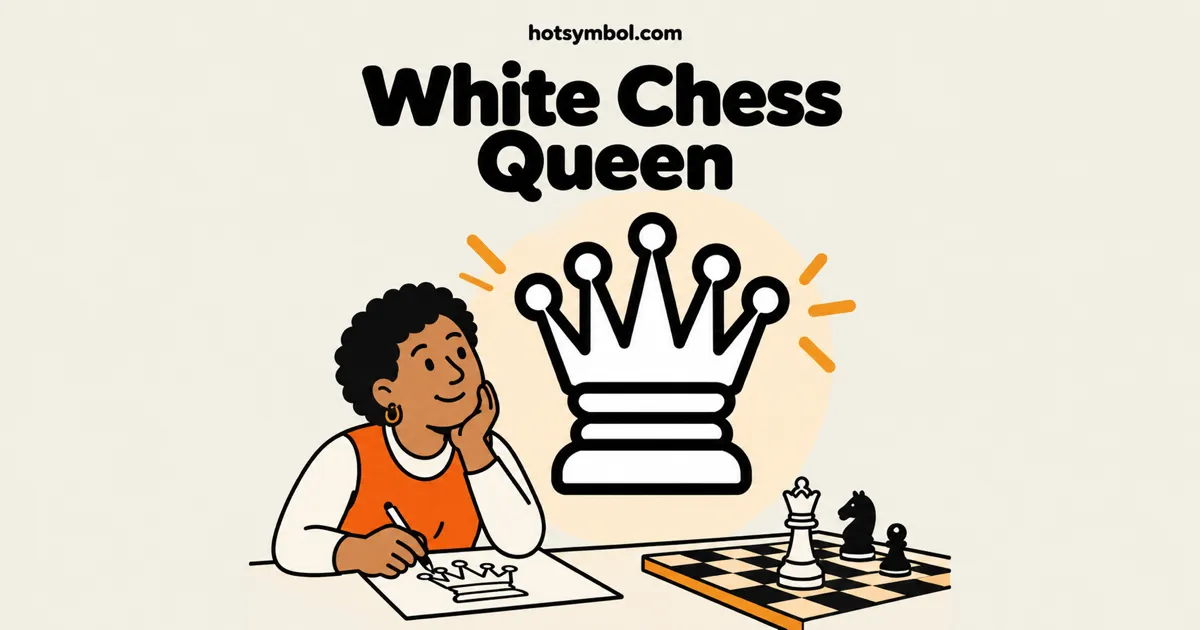 Illustration of the White Chess Queen symbol